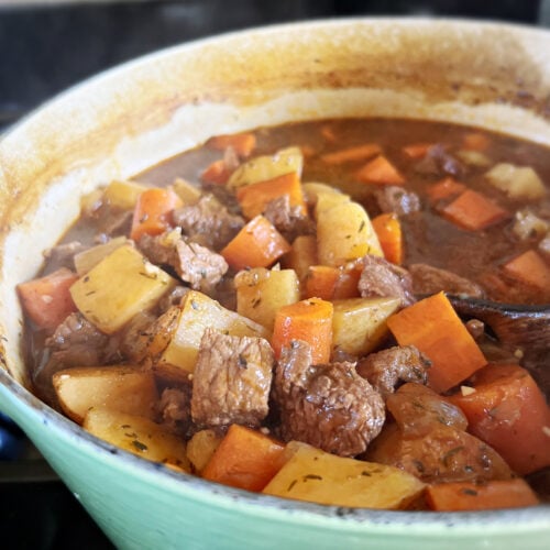Irish Beef Stew in pot.