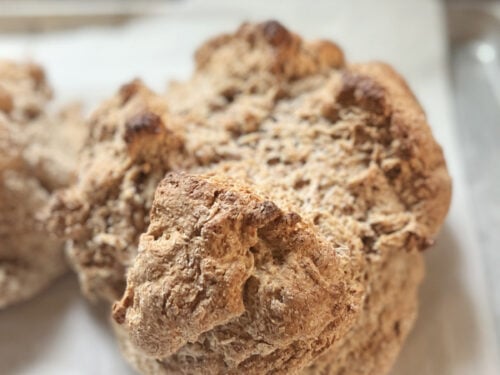 Irish Brown Bread on parchment.