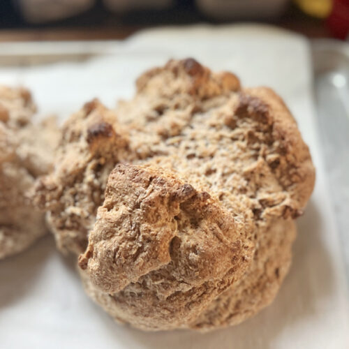 Irish Brown Bread on parchment.