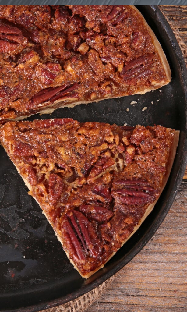 slice of old fashion pecan pie.