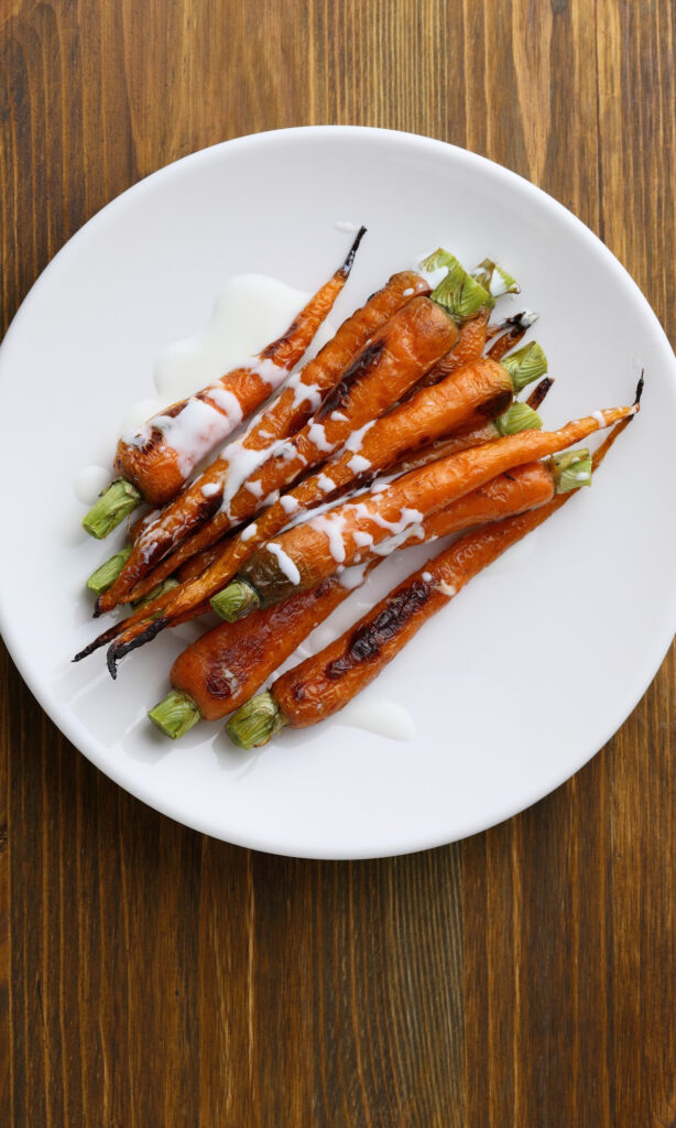 Vindaloo Curry Spiced Carrots with Greek Yogurt.
