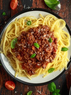 plate of spaghetti with best ever spaghetti sauce.