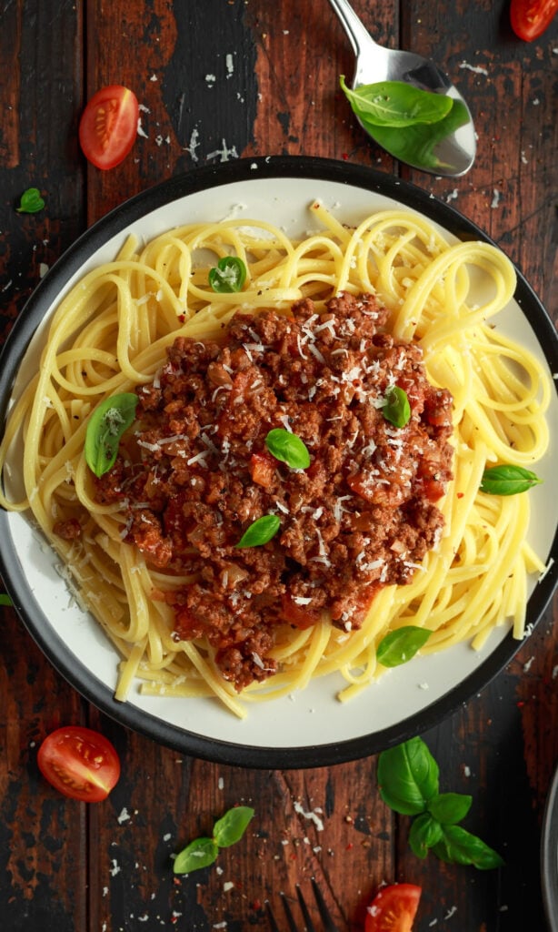 plate of best ever spaghetti sauce recipe.