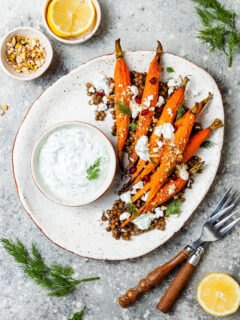 Vindaloo Curry Spiced Carrots on plate.
