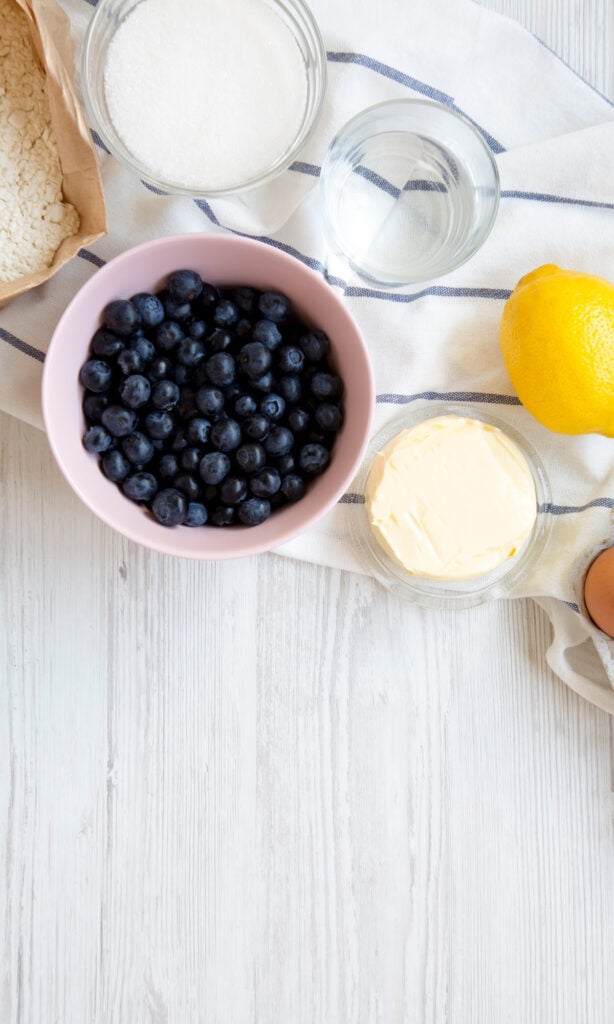 Clafoutis ingredients on a board. 