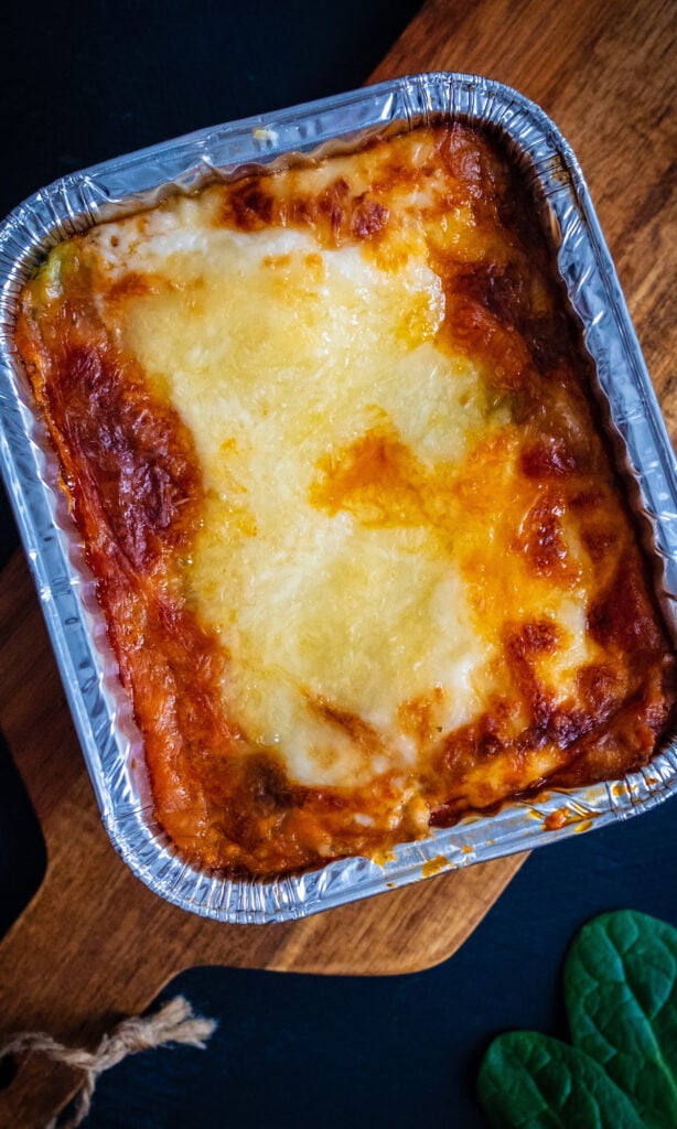 pan of easy gift lasagna.