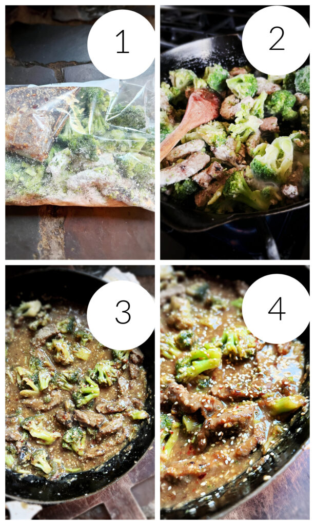 step by step of how to make the beef and broccoli.