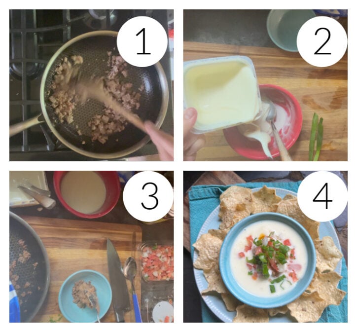 Step by step for how to make super dip.